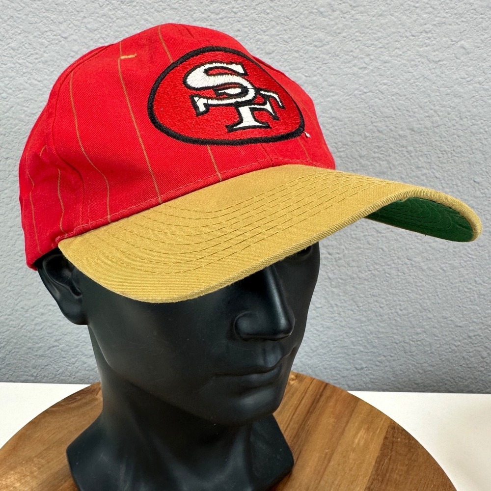 VTG 90s Eastport San Francisco 49ers Hat Red Pinstripe Snapback NFL 1990s Street